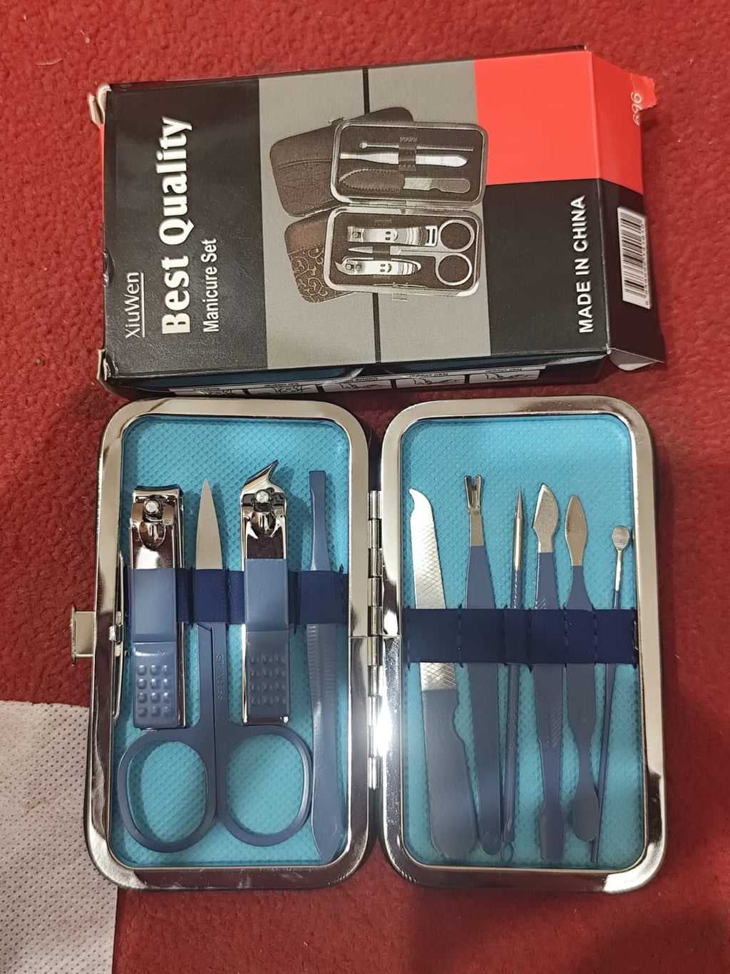 Premium Manicure &amp; Pedicure Kit ? Stainless Steel Nail Clippers Set with Grooming Tools for Hand, Foot &amp; Facial Care ? Travel Case Included ( 10 PCS Creative Smiley Nail Tool Set )