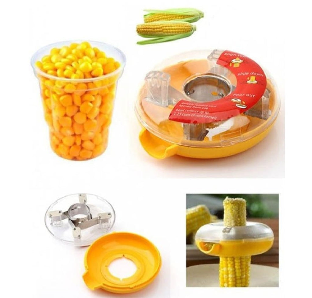 One-Step Corn Cutter &amp; Kerneler ? Easy Corn Remover with Built-In Collection Bowl