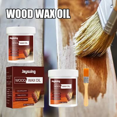 Wood Wax Oil for Furniture ? Natural Finish &amp; Deep Wood Nourishment With Bursh 100gm