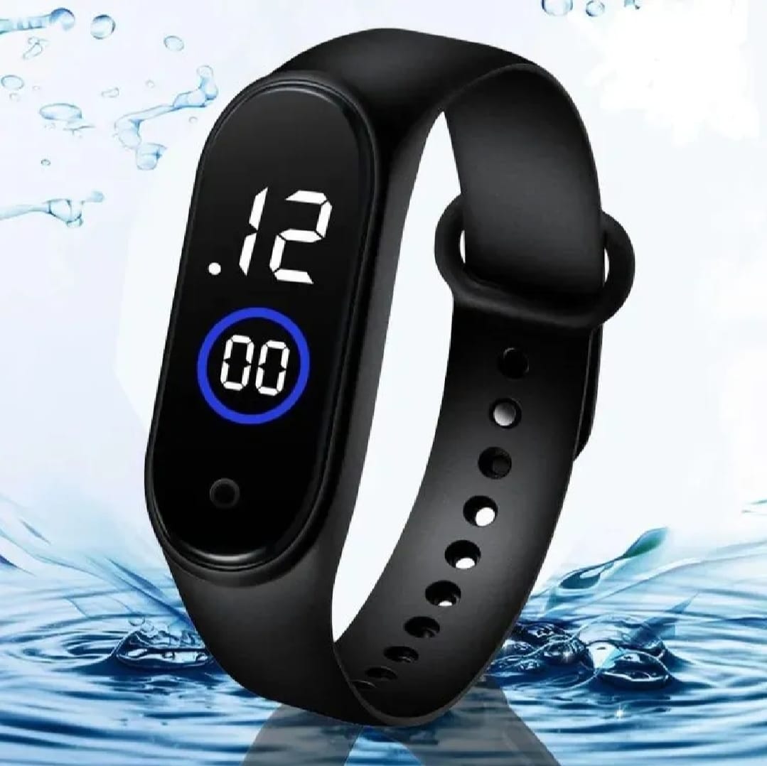 Latest  M4 LED Watch Digital Sports Bracelet for Boys &amp; Girls ? Waterproof Touch Display ? Random Band Color (Without Box)