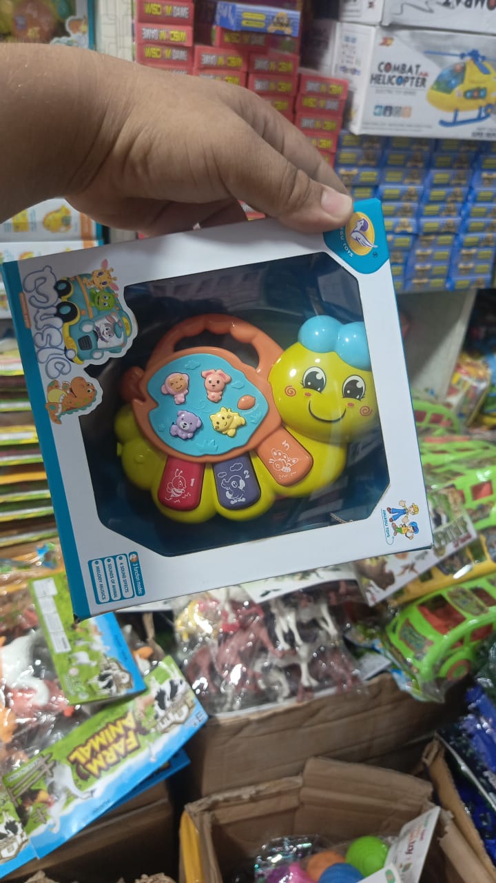 TOEY PLAY Baby Toy with Caterpillar for 12 Months, Musical Piano Keyboard with Songs, Lights and Animal Sounds, Interactive Toys for Early Learning, Gifts for Little Kids, Boys, Girls 1 Year