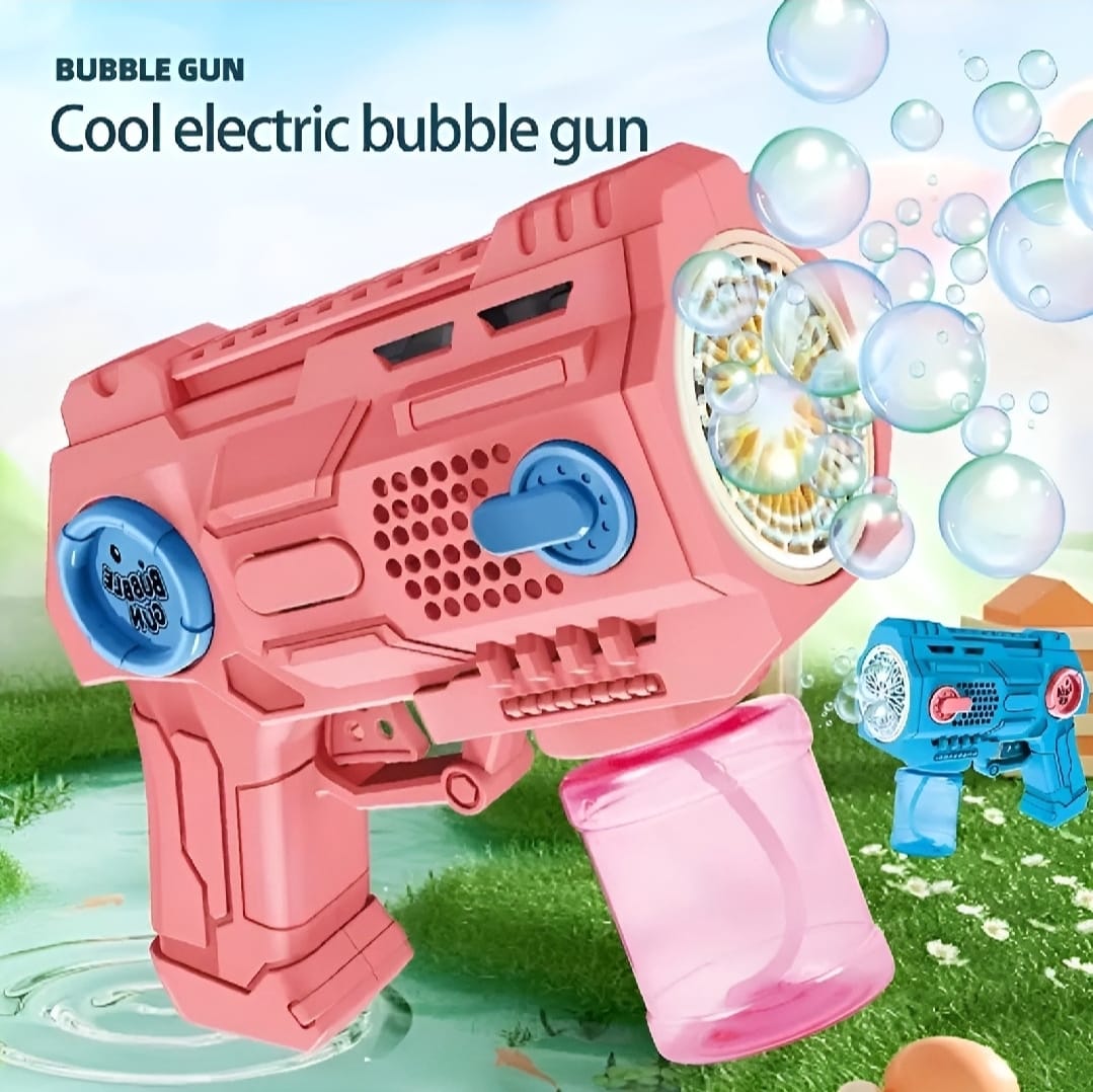 Children?s Handheld Porous Electric Bubble Gun with Lights &amp; Music ? Automatic Mess-Free Bubble Blower with Bottle Fix System for Indoor/Outdoor Play, Pool Parties, Birthdays &amp; Special Events (Random Color)