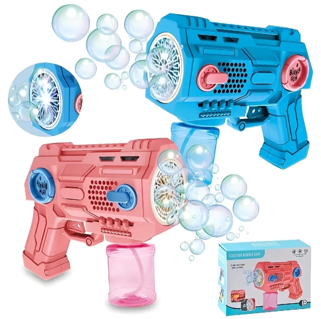 Children?s Handheld Porous Electric Bubble Gun with Lights &amp; Music ? Automatic Mess-Free Bubble Blower with Bottle Fix System for Indoor/Outdoor Play, Pool Parties, Birthdays &amp; Special Events (Random Color)