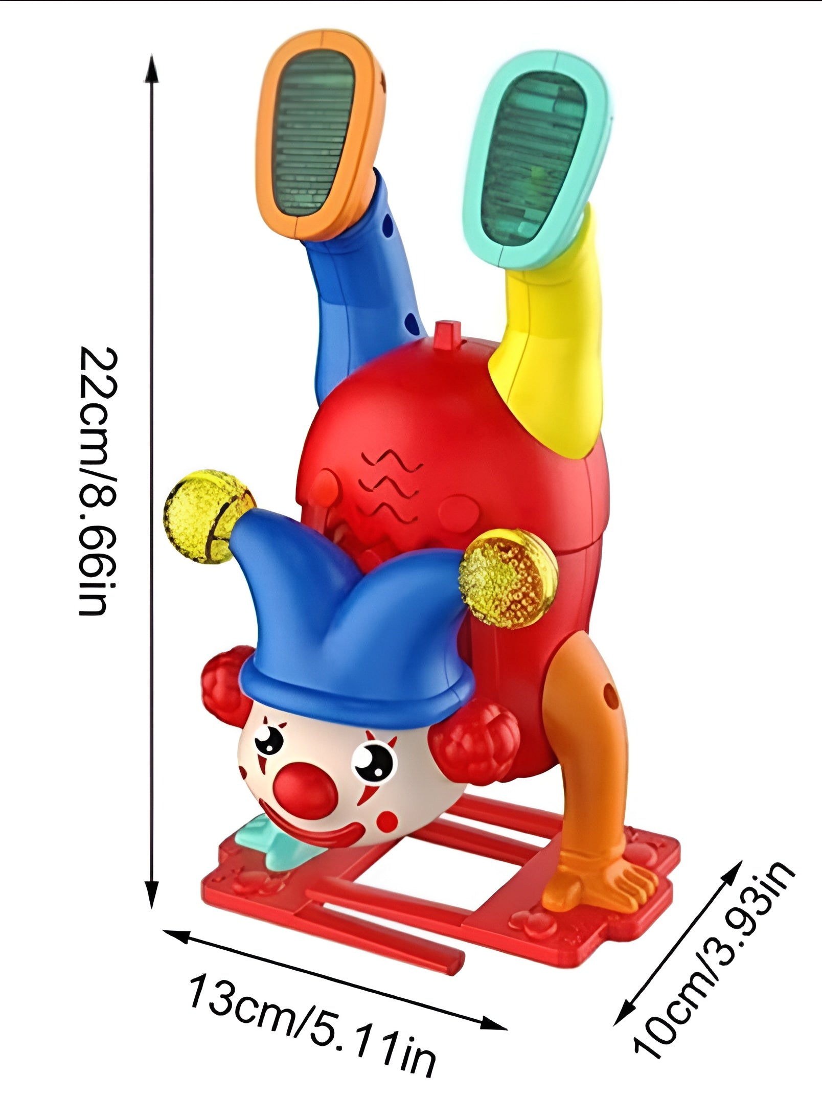 Electric Upside-Down Dancing Clown Toy with Music &amp; Flashing Lights ? Battery Operated, Multicolor, Fun Interactive Gift for Kids Above 3 Years (Random Color)