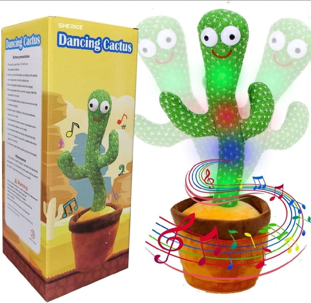 Rechargeable Cute Dancing Cactus Toy for Kids | Talking Dancing Shaking &amp; Talk Back with Lights | Happy Birthday Gift (With Box)