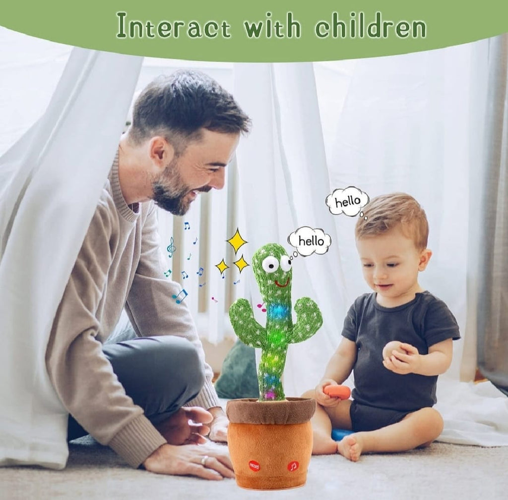 Rechargeable Cute Dancing Cactus Toy for Kids | Talking Dancing Shaking &amp; Talk Back with Lights | Happy Birthday Gift (With Box)