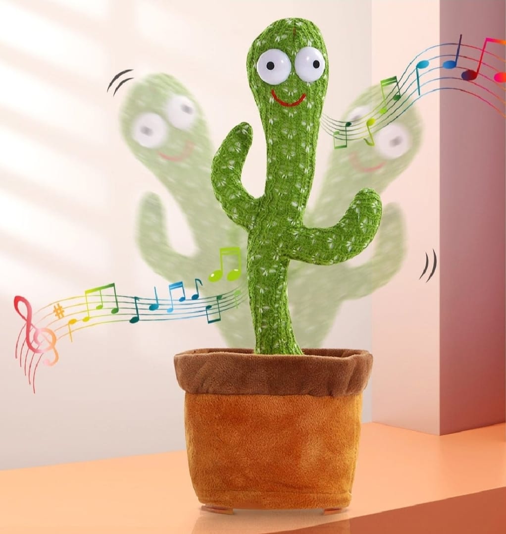 Rechargeable Cute Dancing Cactus Toy for Kids | Talking Dancing Shaking &amp; Talk Back with Lights | Happy Birthday Gift (With Box)