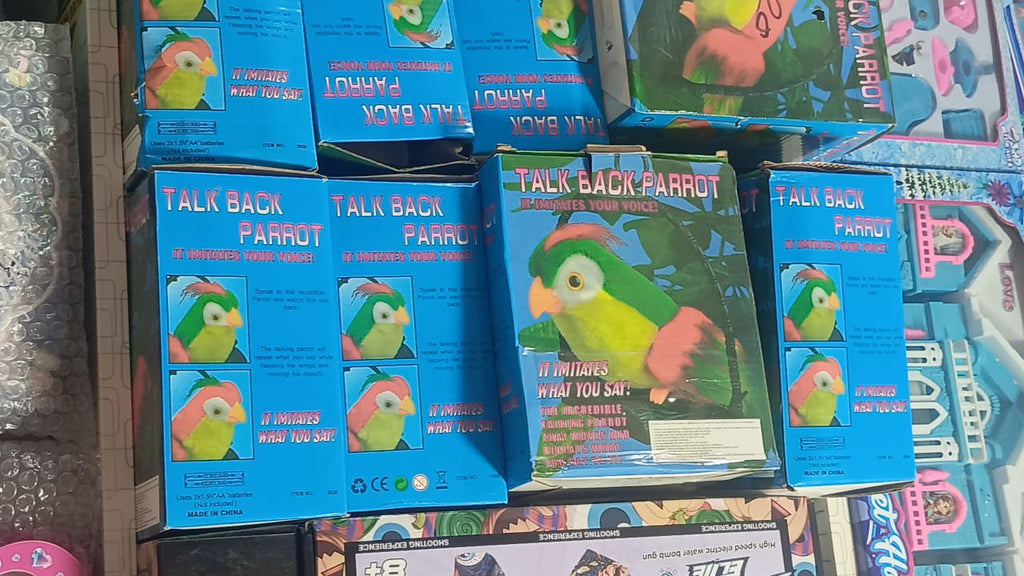Talk Back Talking Parrot Toy ? Repeats Speech, Educational &amp; Fun for Kids