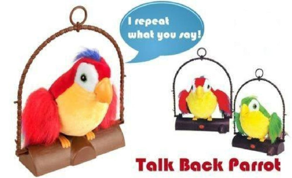 Talk Back Talking Parrot Toy ? Repeats Speech, Educational &amp; Fun for Kids