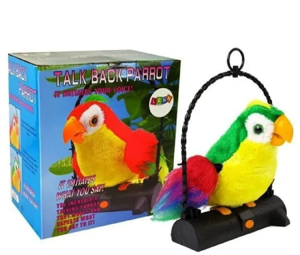 Talk Back Talking Parrot Toy ? Repeats Speech, Educational &amp; Fun for Kids