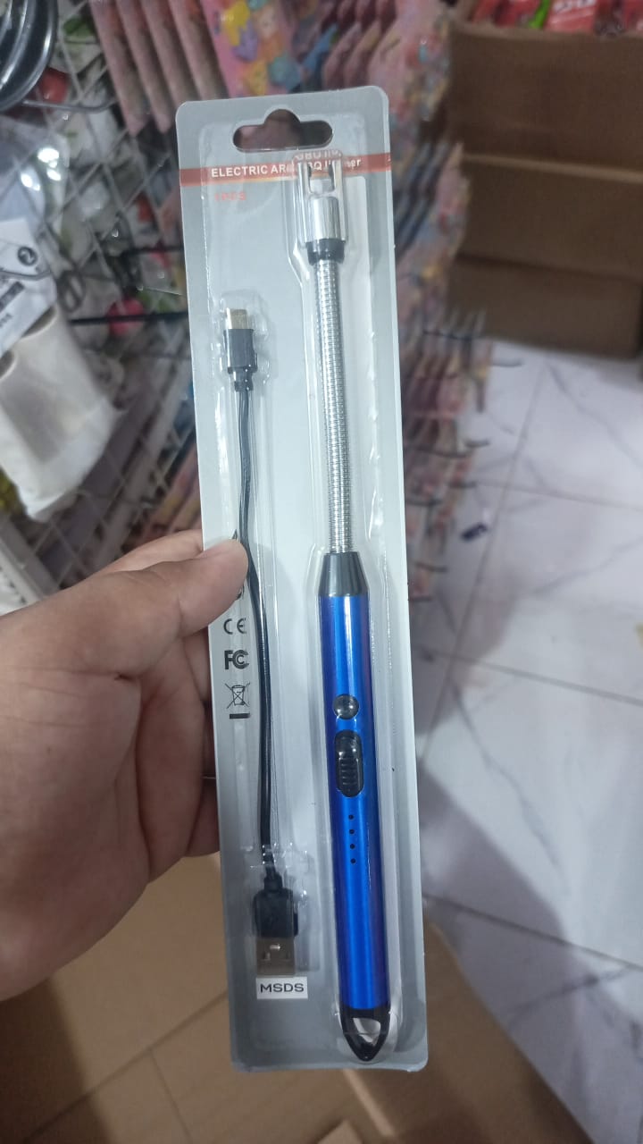 360° Outdoor Kitchen Lighter ? USB Rechargeable Plasma Arc Lighter with Safety Lock &amp; Flexible Elbow for Candles, BBQ &amp; Stoves (Random Color)