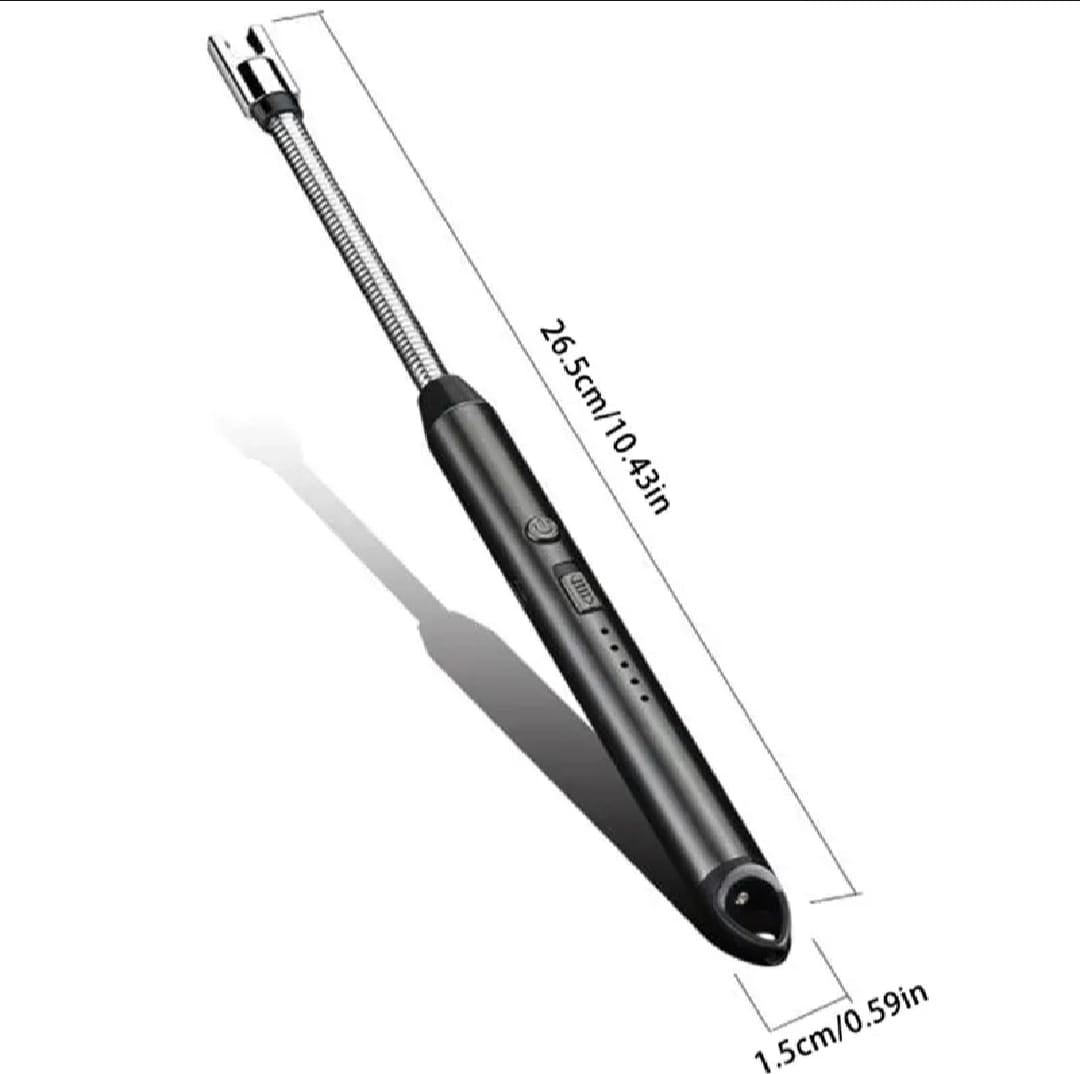 360° Outdoor Kitchen Lighter ? USB Rechargeable Plasma Arc Lighter with Safety Lock &amp; Flexible Elbow for Candles, BBQ &amp; Stoves (Random Color)