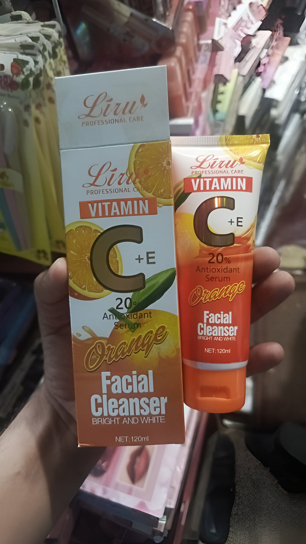 Liru Orange Facial Cleanser 120ml | Professional Care with Vitamin C &amp; Orange Extract for Brightening, Deep Cleansing &amp; Daily Skincare