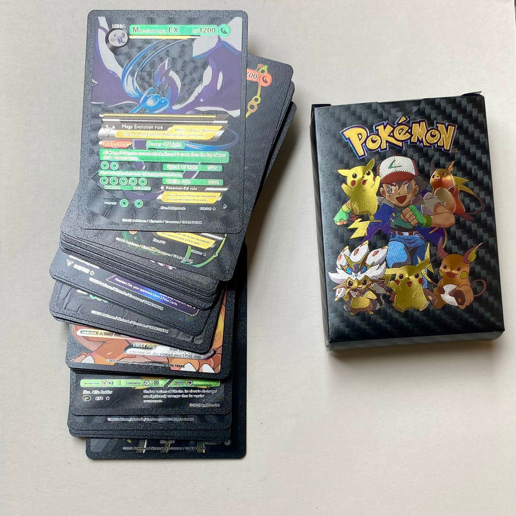 Pokemon Plastic Cards Collection Box ? 52 Cards per Pack | 3D Pokemon Trading Cards | Durable Plastic Cards | Gold, Black &amp; Silver Color Options | Premium Collector?s Edition Gift Set