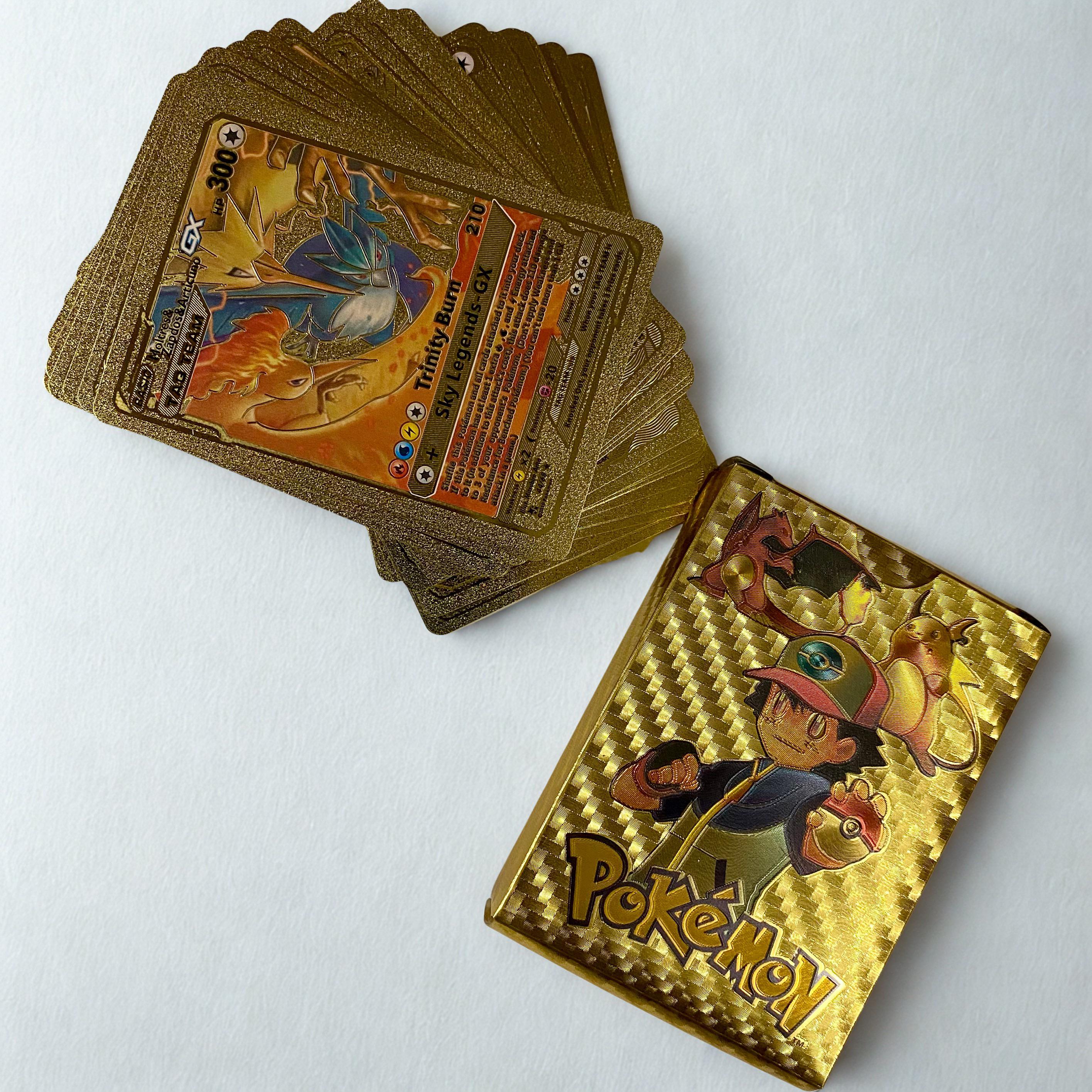Pokemon Plastic Cards Collection Box ? 52 Cards per Pack | 3D Pokemon Trading Cards | Durable Plastic Cards | Gold, Black &amp; Silver Color Options | Premium Collector?s Edition Gift Set
