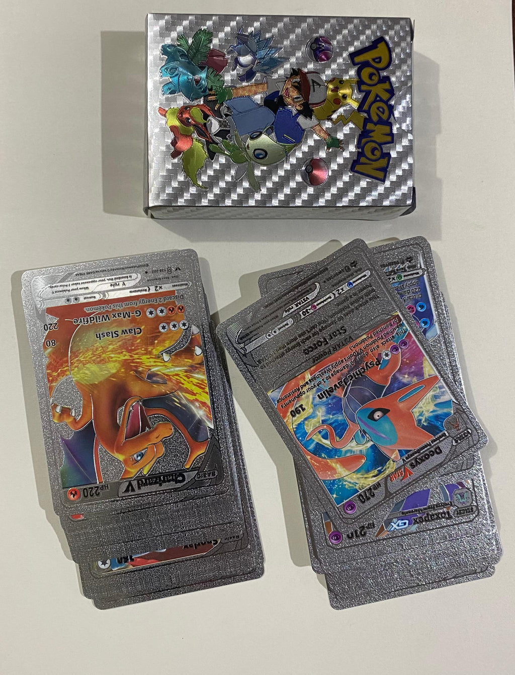 Pokemon Plastic Cards Collection Box ? 52 Cards per Pack | 3D Pokemon Trading Cards | Durable Plastic Cards | Gold, Black &amp; Silver Color Options | Premium Collector?s Edition Gift Set