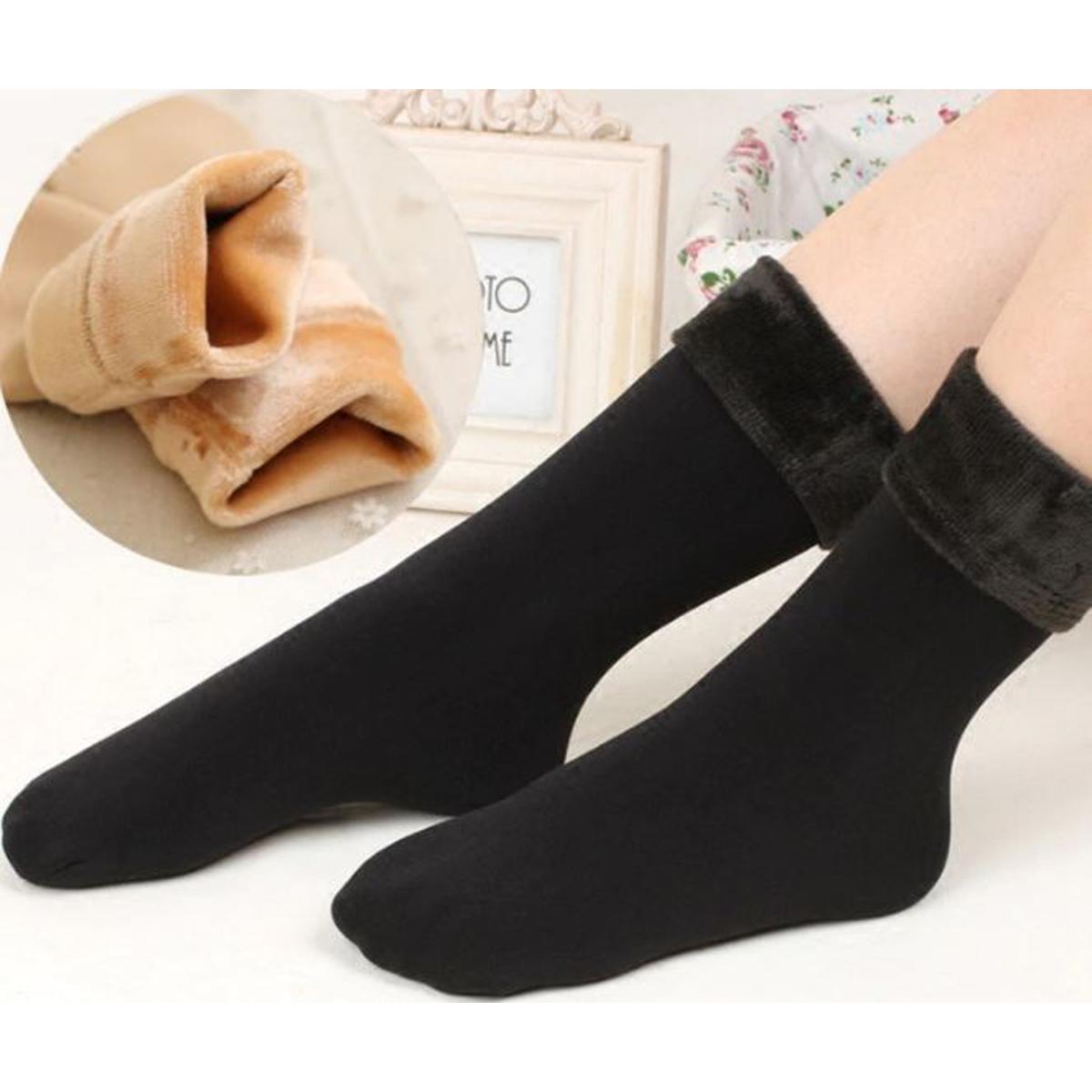Women?s Woolen Quarter Socks ? Pack of 2 , Soft &amp; Warm Winter Wear, Elegant Style, Flexible Size, Comfortable Daily Use, Available in Black &amp; Skin Colors (1 Pair)