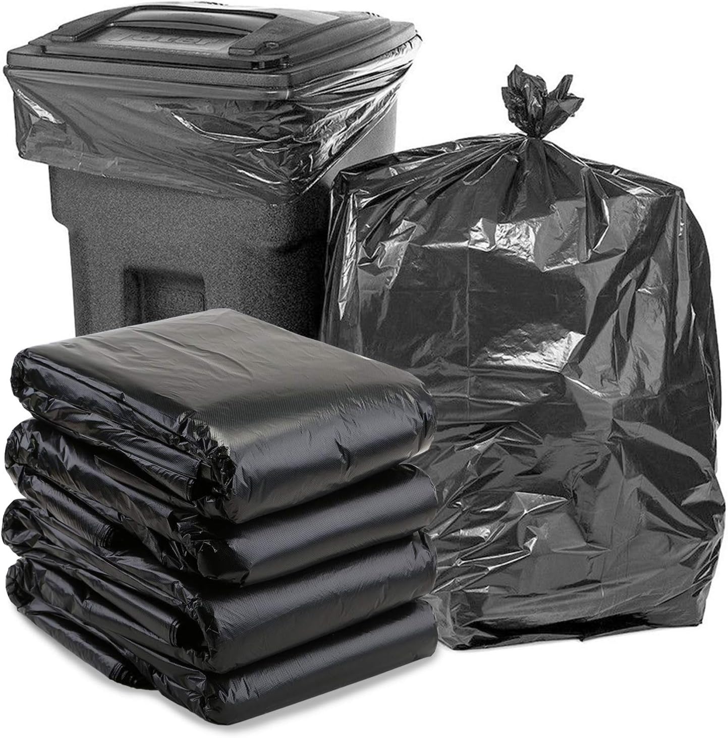 Black Garbage Bags Roll ? Leak Proof, Heavy Duty Disposable Trash Bags for Dustbin, Diapers, Waste &amp; Storage, Portable Plastic Bin Bags