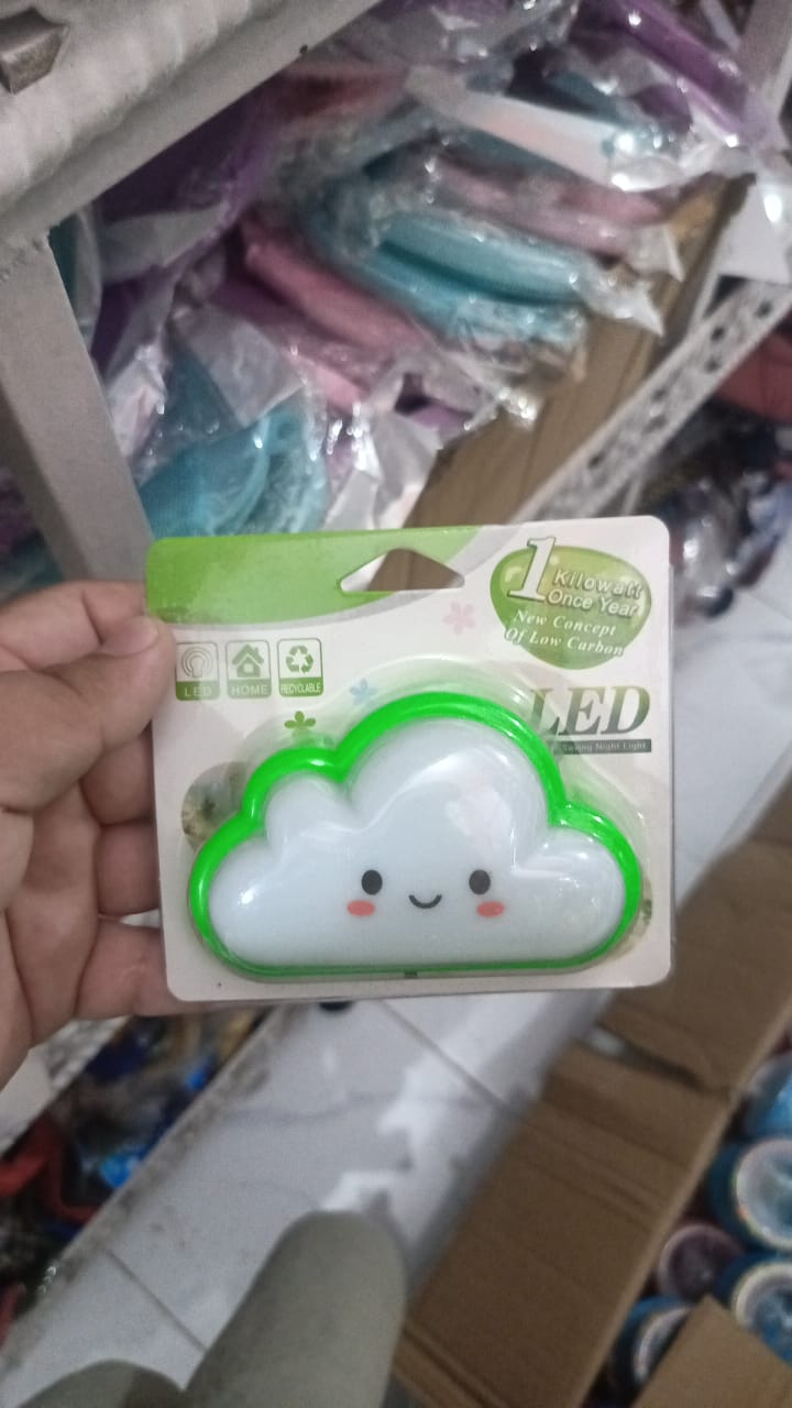 Smiley Cloud Plug-In LED Night Light ? Soft Warm Glow Baby Lamp, Kids Night Light for Bedroom &amp; Nursery (Random Color)