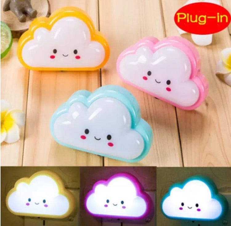 Smiley Cloud Plug-In LED Night Light ? Soft Warm Glow Baby Lamp, Kids Night Light for Bedroom &amp; Nursery (Random Color)