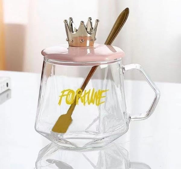 Golden Crown Sugar Pot with Lid &amp; Spoon ? Elegant Storage Jar for Sugar, Tea, Coffee &amp; Spices
