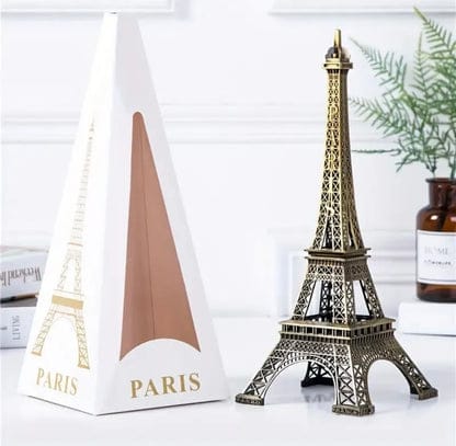 7-inch Eiffel Tower Statue Decor ? Bronze Alloy Metal Paris Souvenir for Home, Office &amp; Events