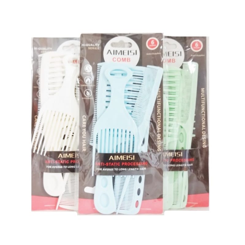 Aimeisi Multifunctional Hair Comb Set ? 6 Pcs Durable Styling Combs for Medium to Long Hair