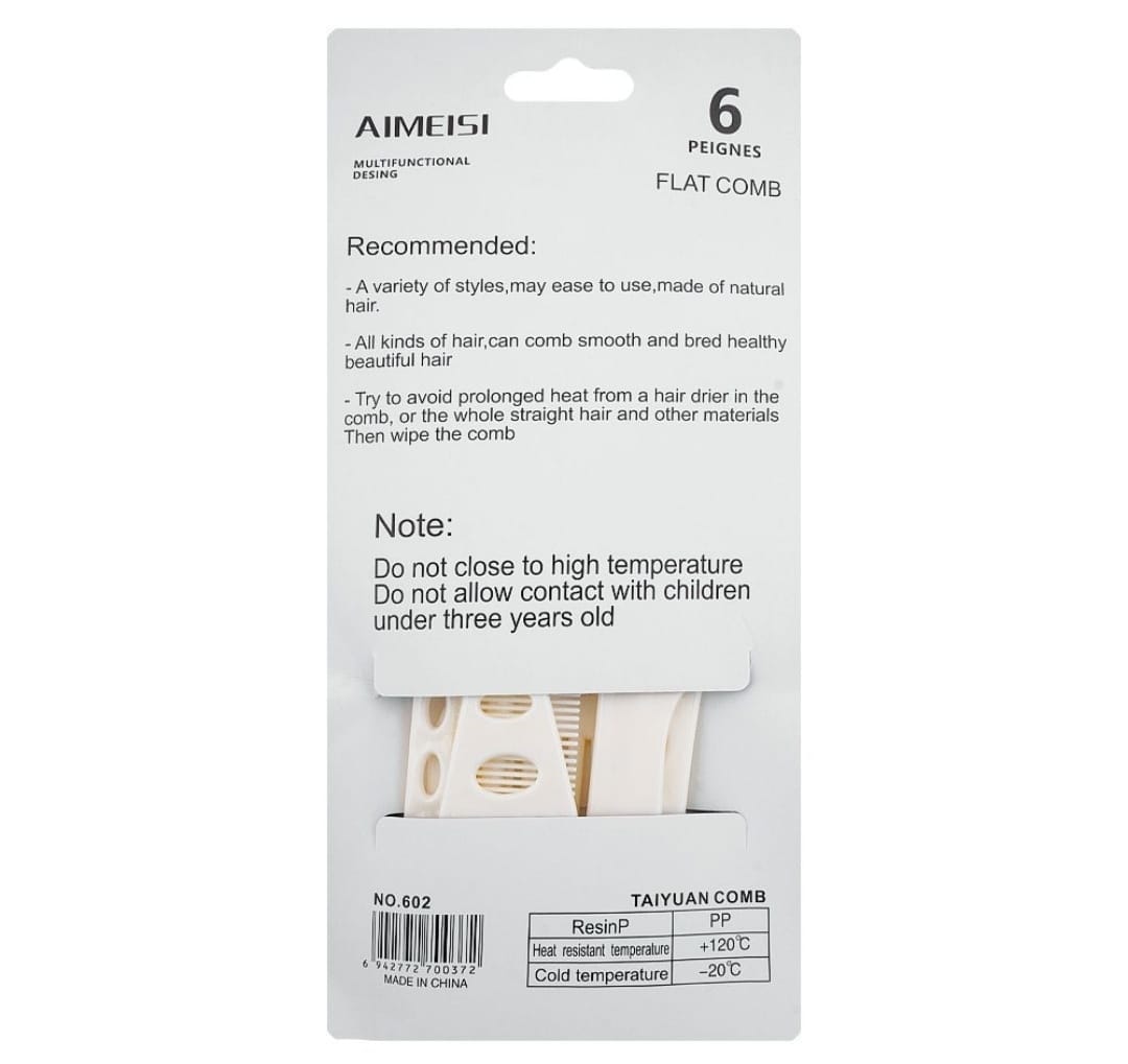 Aimeisi Multifunctional Hair Comb Set ? 6 Pcs Durable Styling Combs for Medium to Long Hair