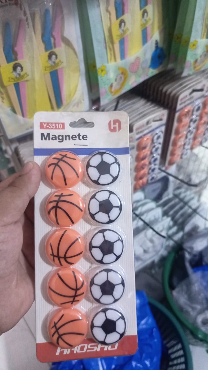 Basketball &amp; Football Refrigerator Magnets ? Set of 10 Durable Sports-Themed Decorative Magnets (1.5 x 1.5 Inches)