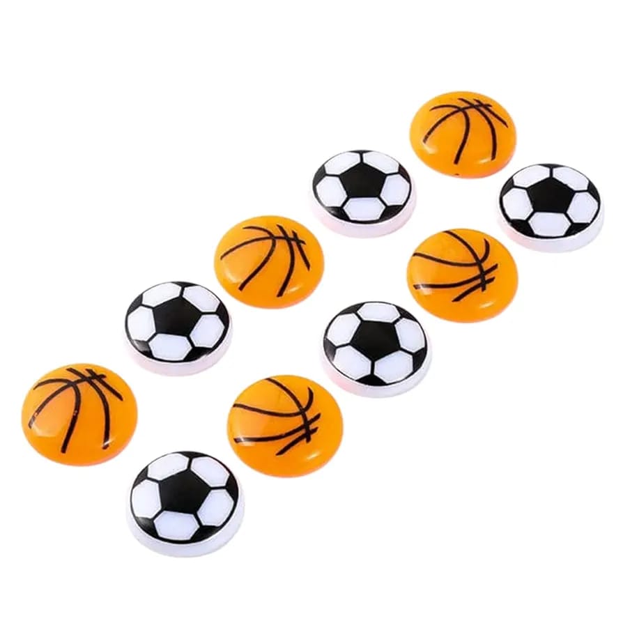 Basketball &amp; Football Refrigerator Magnets ? Set of 10 Durable Sports-Themed Decorative Magnets (1.5 x 1.5 Inches)