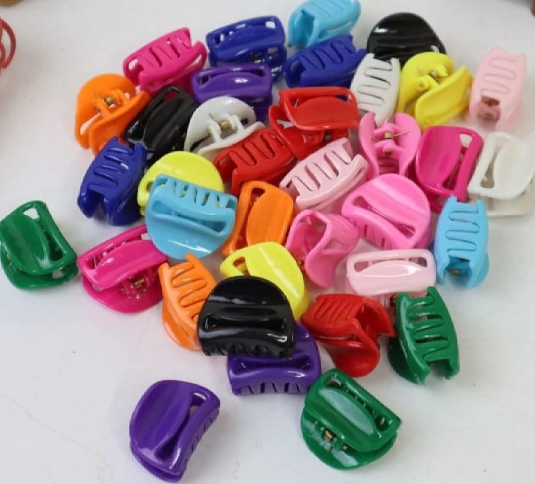 Pack of 12 Hair Catchers ? Small Size (1 Inch) Multicolor Plastic Clips for Women &amp; Girls | Strong Grip &amp; Stylish Design (Random Color)