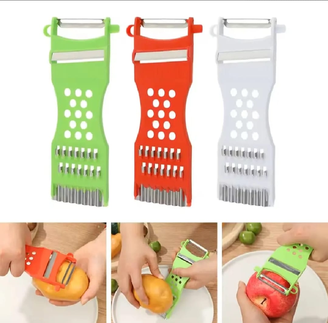 5-in-1 Multi Vegetable Cutter &amp; Peeler ? Multipurpose Julienne Slicer, Grater, Metal Scraper, and Fruit &amp; Vegetable Kitchen Tool