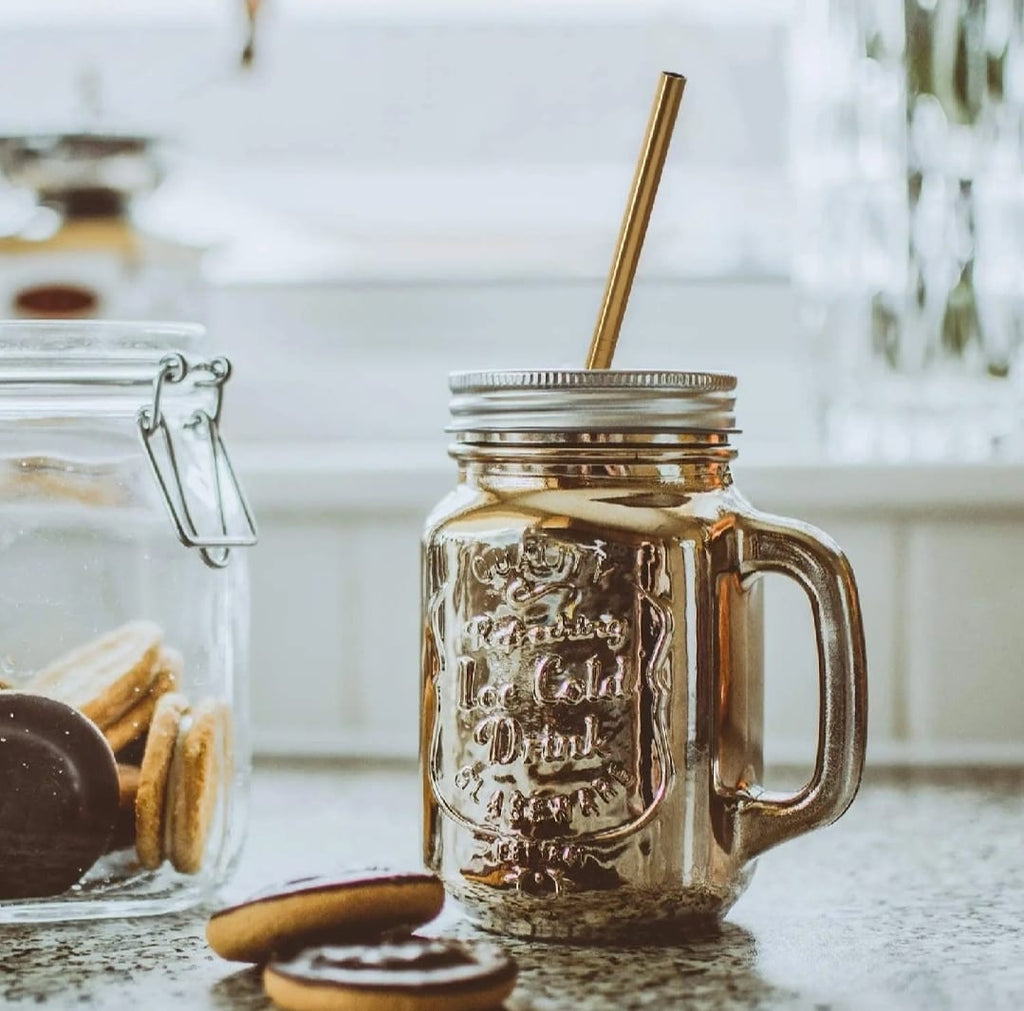 Set of 6 Colorful Reusable Metal Straws ? Stainless Steel Drinking Straws with Eco-Friendly Design for Home, Travel &amp; Parties