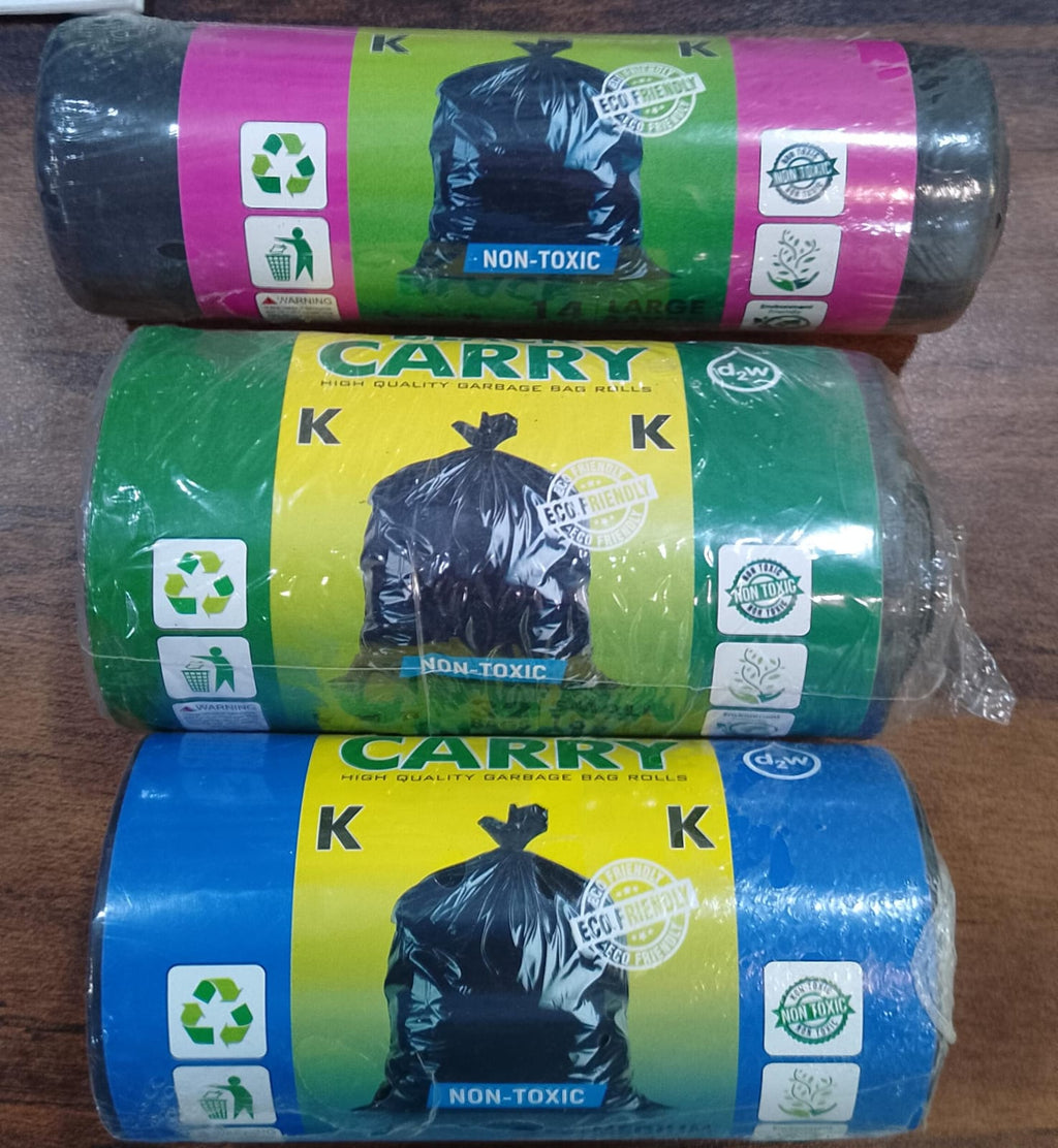 Black Garbage Bags Roll ? Leak Proof, Heavy Duty Disposable Trash Bags for Dustbin, Diapers, Waste &amp; Storage, Portable Plastic Bin Bags