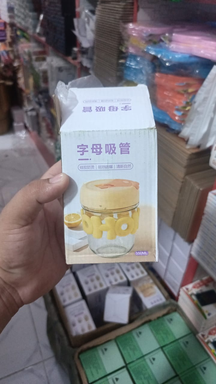 Cute Glass Straw Cup for Girls ? 350ml Portable Insulated Water Cup with Straw, Lid &amp; Chain Handle | Summer Travel Drinkware