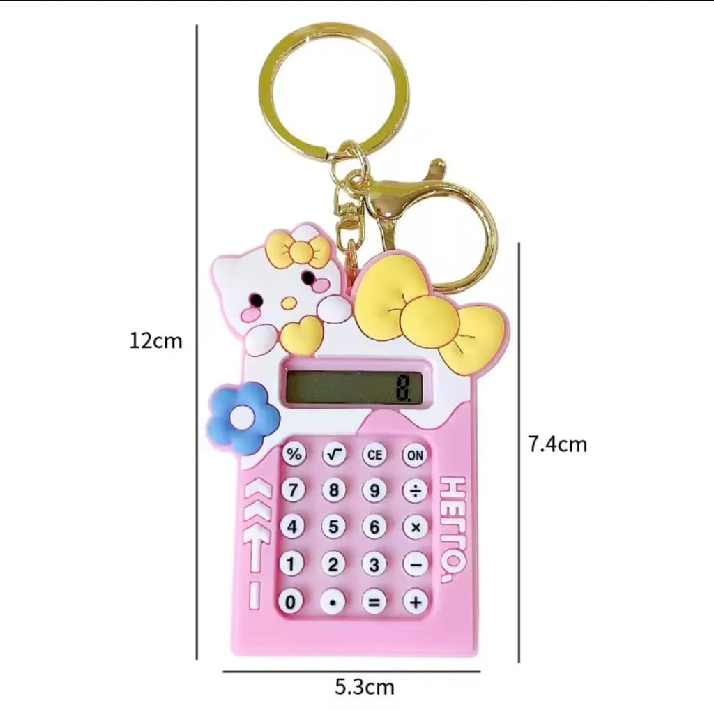 Mini Calculator Keychain ? Cute Pink Kawaii Cartoon Portable Calculator | School &amp; Student Supplies, Stationery Gift (Random color)