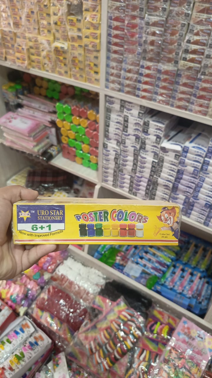 Poster Colours 6 Pack with Free Brush ? Multi-Purpose Watercolor Set for Art, School, and Face Painting