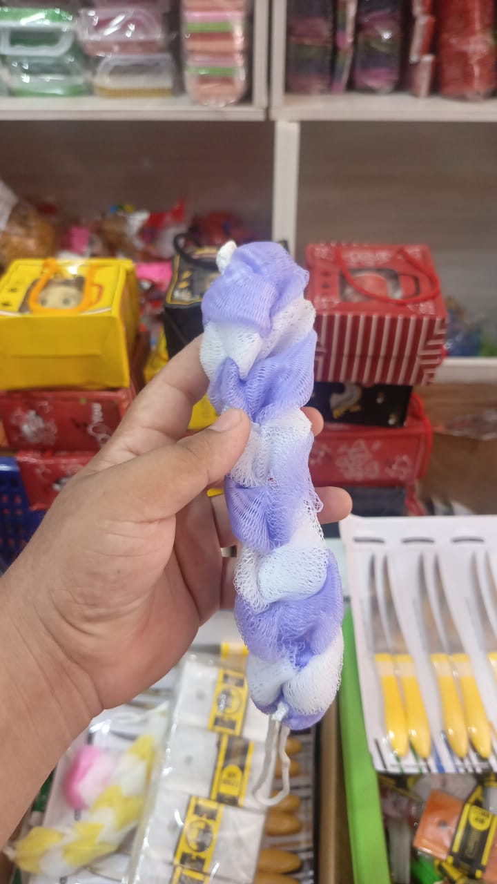 2PCs Wash Brush Bath Back Hanging Mesh Shower Sponge ? Soft Exfoliating Braid Loofah (Random Color)