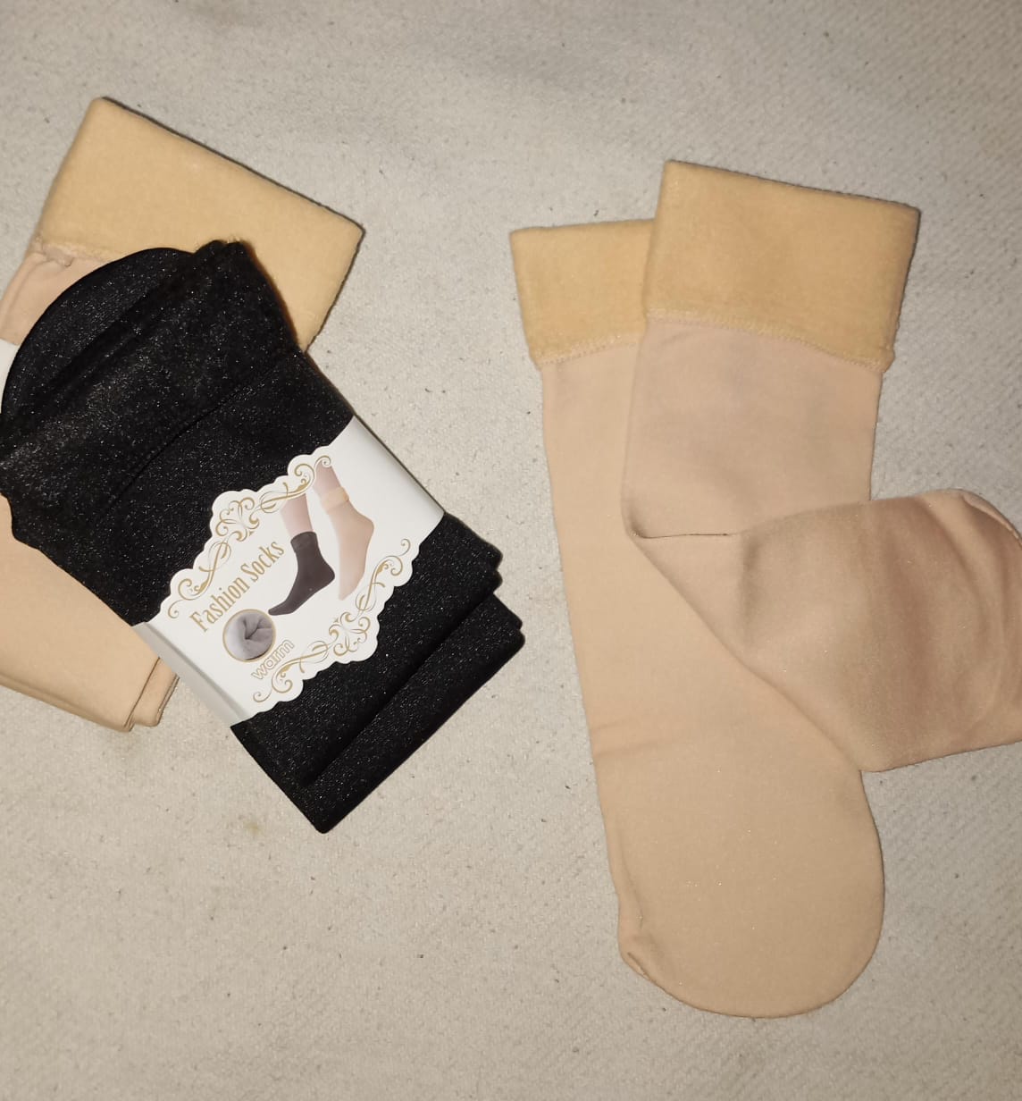 Women?s Woolen Quarter Socks ? Pack of 2 , Soft &amp; Warm Winter Wear, Elegant Style, Flexible Size, Comfortable Daily Use, Available in Black &amp; Skin Colors (1 Pair)