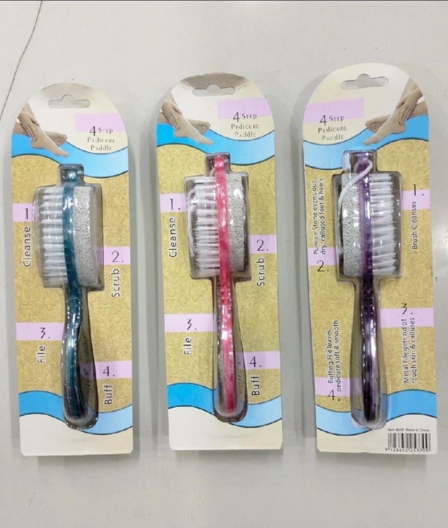 4-in-1 Pedicure Foot Filer ? Callus Remover, Pumice Stone, Nail Brush &amp; Foot File ? Professional &amp; Home Use