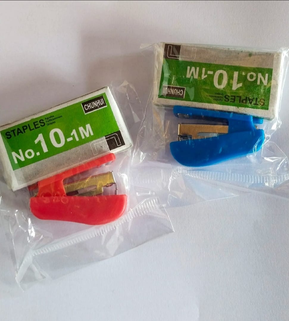 Pack of 2 Mini Staplers with Pins ? Compact, Smooth, and High-Quality Office &amp; School Use (Random color)