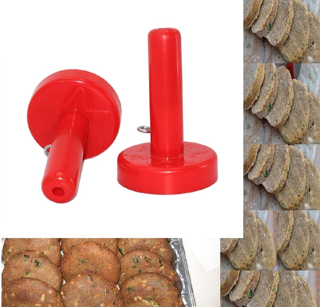Pack of 2 Shami Kabab Makers ? High-Quality Plastic Saancha for Shami Kabab &amp; Tikki ? Multicolor with White Inner