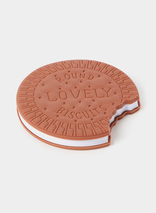 Biscuit Shaped Notebook ? 80 Pages Round Steno Pad for Students, Artists &amp; Kids ? Fun Chocolate Biscuit Design, Portable Memo Notepad for Notes, Sketching, Doodling &amp; Creative Writing
