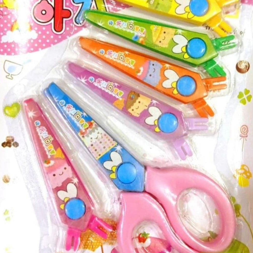 Set of 6 Multistyle Children Safety Scissors ? All Plastic Toddler Craft Scissors with Round Tips for School &amp; DIY