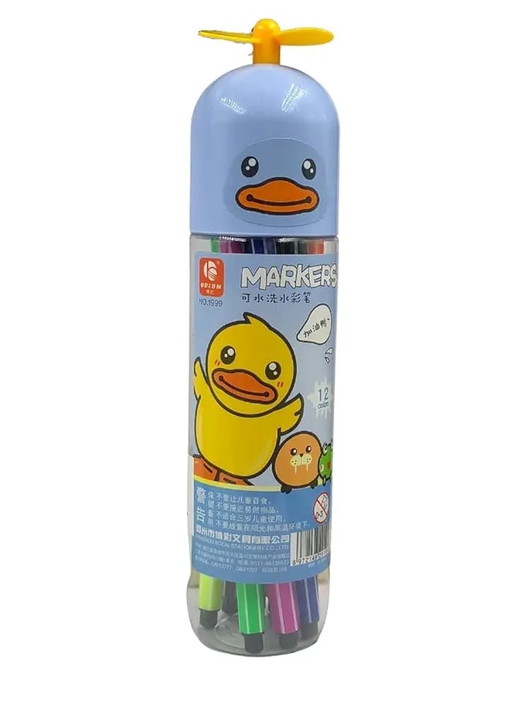 Set of 12 Flomaster Colors ? Yellow/Bird Design ? Kids Drawing &amp; Coloring Markers
