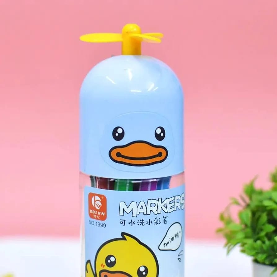 Set of 12 Flomaster Colors ? Yellow/Bird Design ? Kids Drawing &amp; Coloring Markers