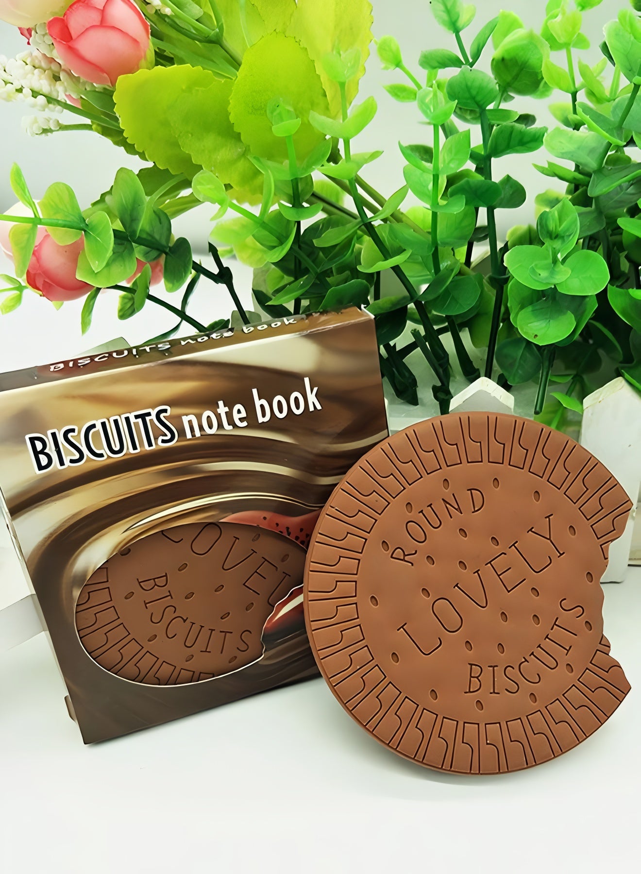 Biscuit Shaped Notebook ? 80 Pages Round Steno Pad for Students, Artists &amp; Kids ? Fun Chocolate Biscuit Design, Portable Memo Notepad for Notes, Sketching, Doodling &amp; Creative Writing