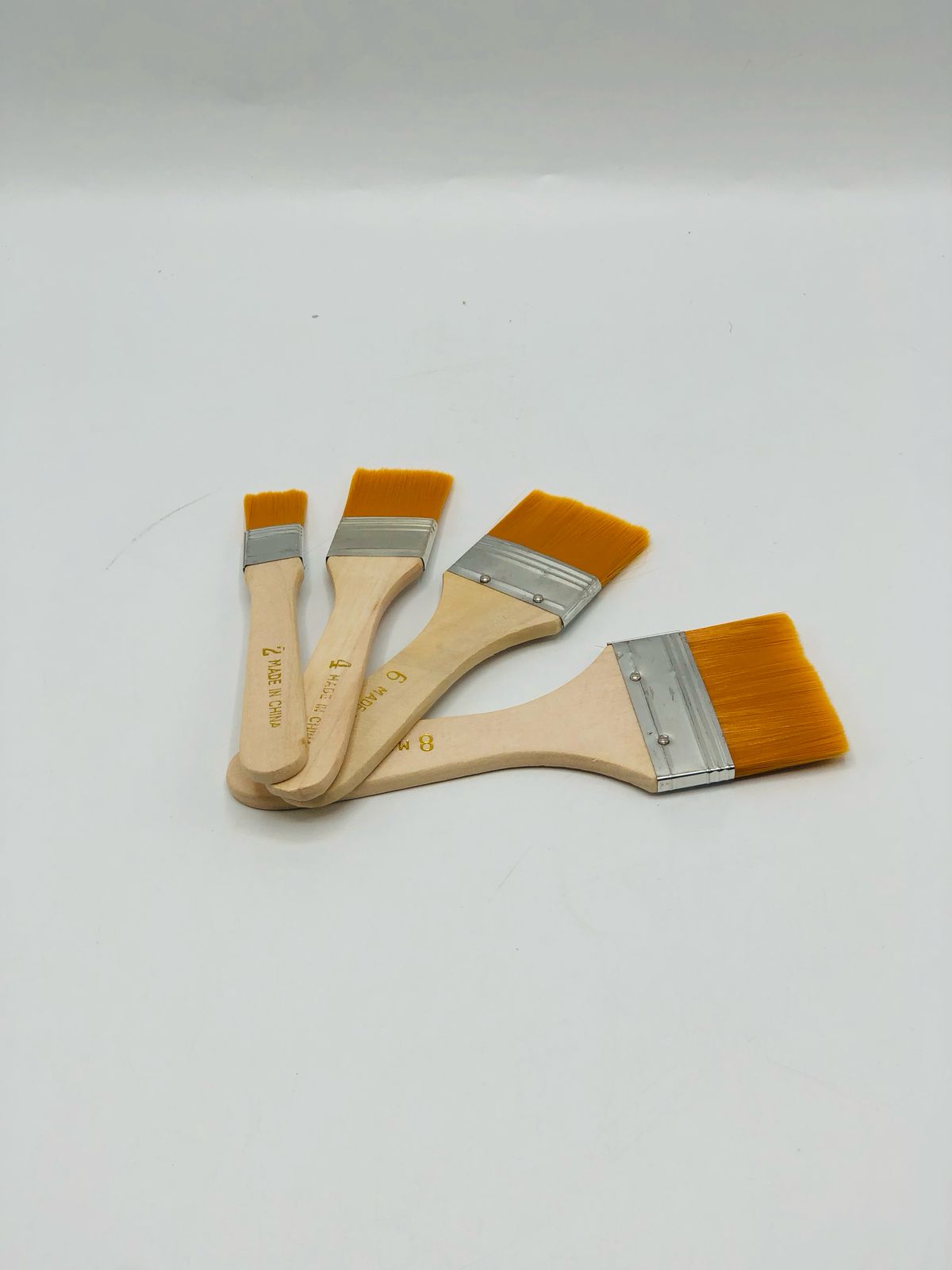 Pack of 4 Nylon Hair Wide and Thin Gesso Base Brushes ? Premium Paint Brushes Set for Artists