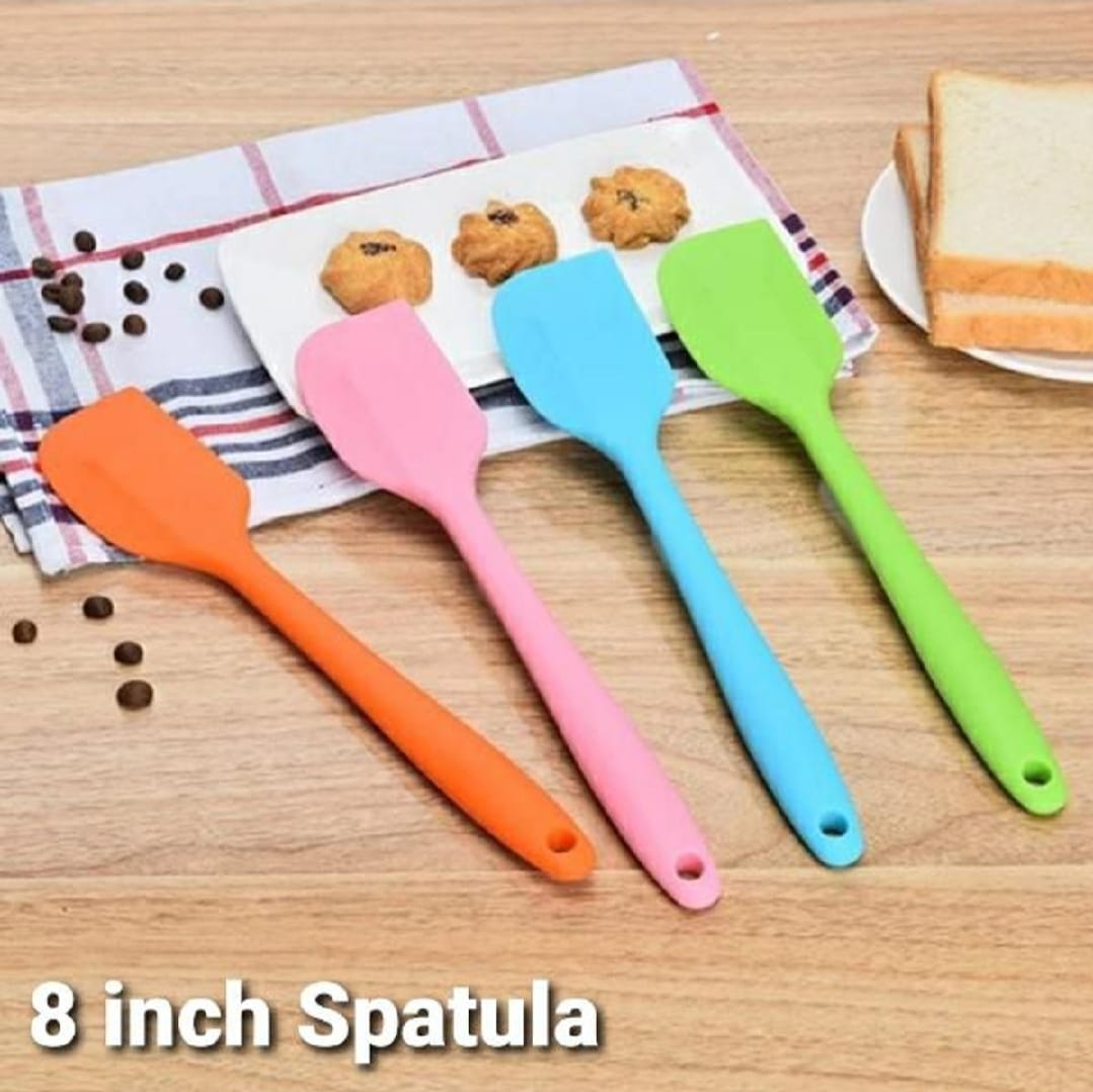 Silicone Spatula 8-Inch ? Heat Resistant, Non-Stick Flexible Rubber Scraper Spoon for Kitchen Use