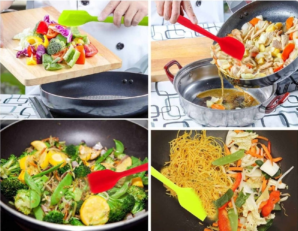 Silicone Spatula 8-Inch ? Heat Resistant, Non-Stick Flexible Rubber Scraper Spoon for Kitchen Use